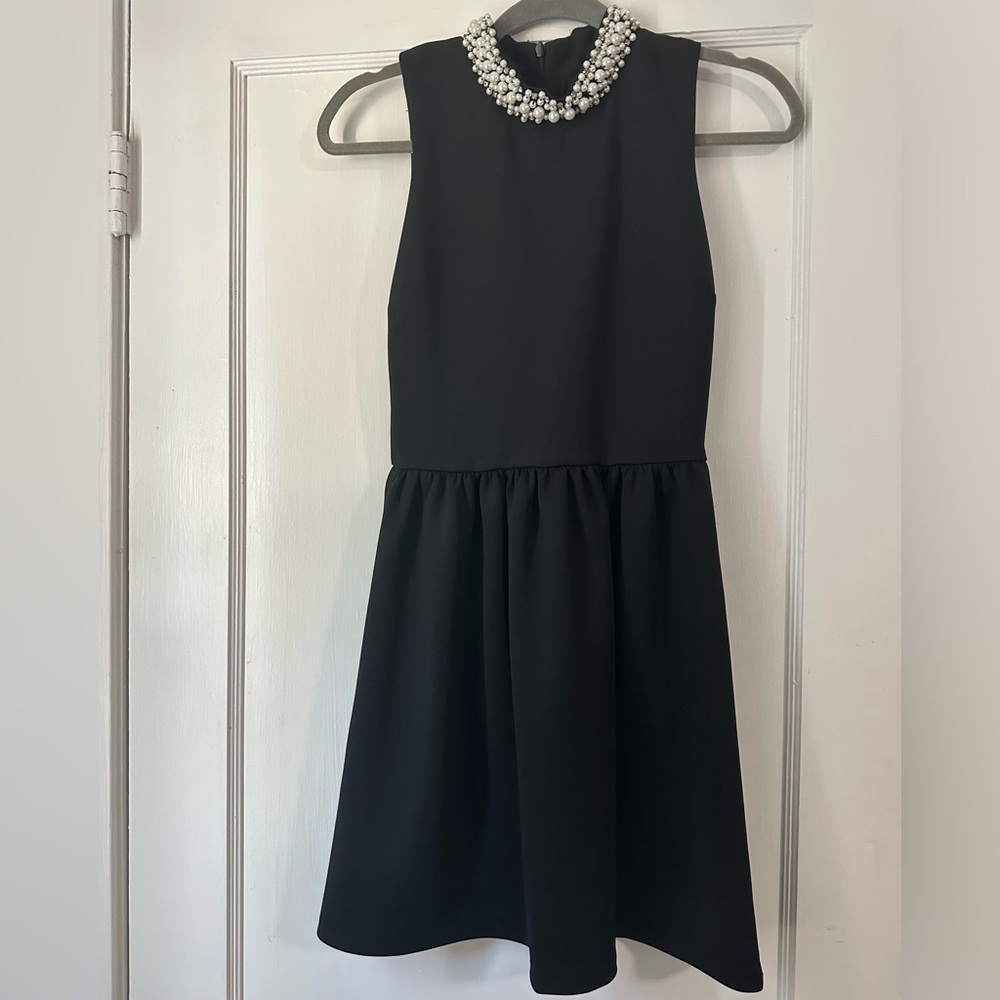 Love…ady Black Dress with Pearl Neckline